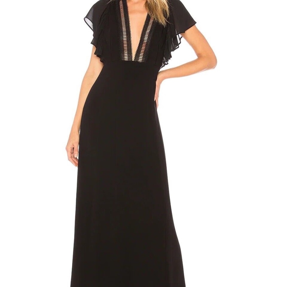 Stone Cold Fox Evelyn Midi Dress Black Sz 1 NWOT